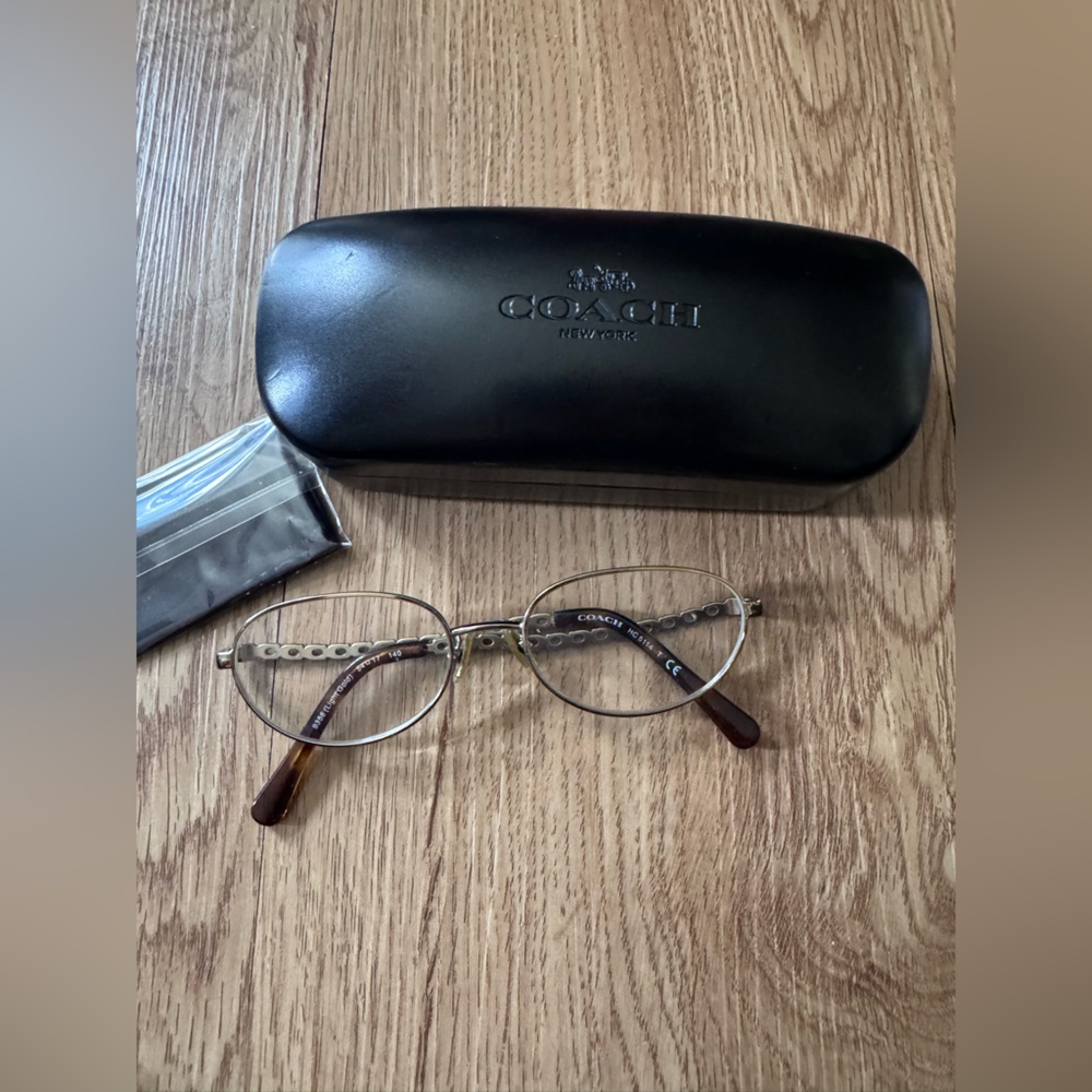 Coach Gold and Brown Eyewear with Black hard Case